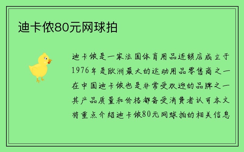 迪卡侬80元网球拍